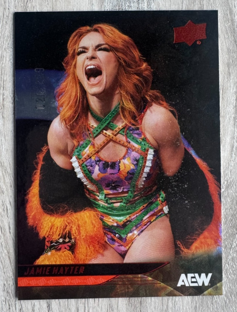 JAMIE HAYTER 2025 AEW Upper Deck DYNAMITE /199 Pyro Parallel #19 Trading Card