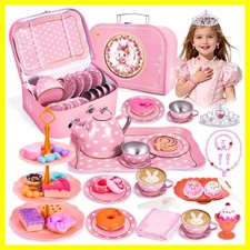 Tea Party Set for Little Girls, Kids Tea Set for Toddler 3-5 6-8