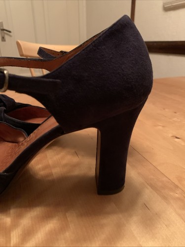 Zapatos de salón chie mihara talla 41,5 gamuza azul oscuro - Imagen 3 de 8