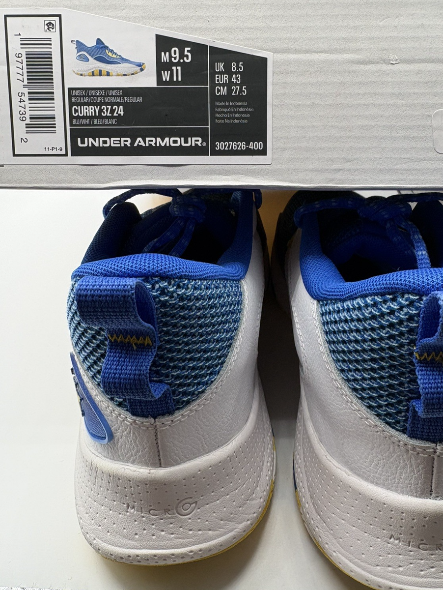 Under Armour Curry 3Z 24 Blue Yellow Basketball Shoes  display picture 2