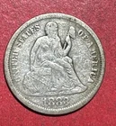 1883 US Seated LIBERTY SILVER Dime! "LIBERTY" Shows! FINE+! Old US Coin!
