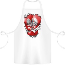 Tablier En Coton 100% Bio Muscles Déchirés Drapeau Polonais Pologne