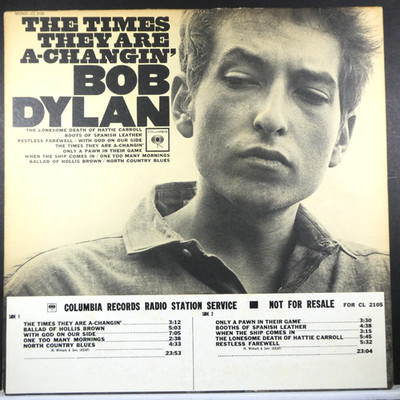 Bob Dylan  Columbia 2105  Promo  The Times They Are A-Changin'  Mono  Nice  Rare