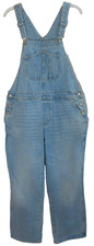 Old Navy Jean Bib Overalls 10 Short Med Wash Straight Leg Women VGUC