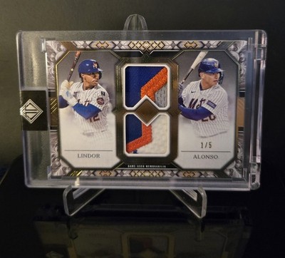#'d 1/5   PETE ALONSO FRANCISCO LINDOR Topps Transcendent Collection Dual Patch