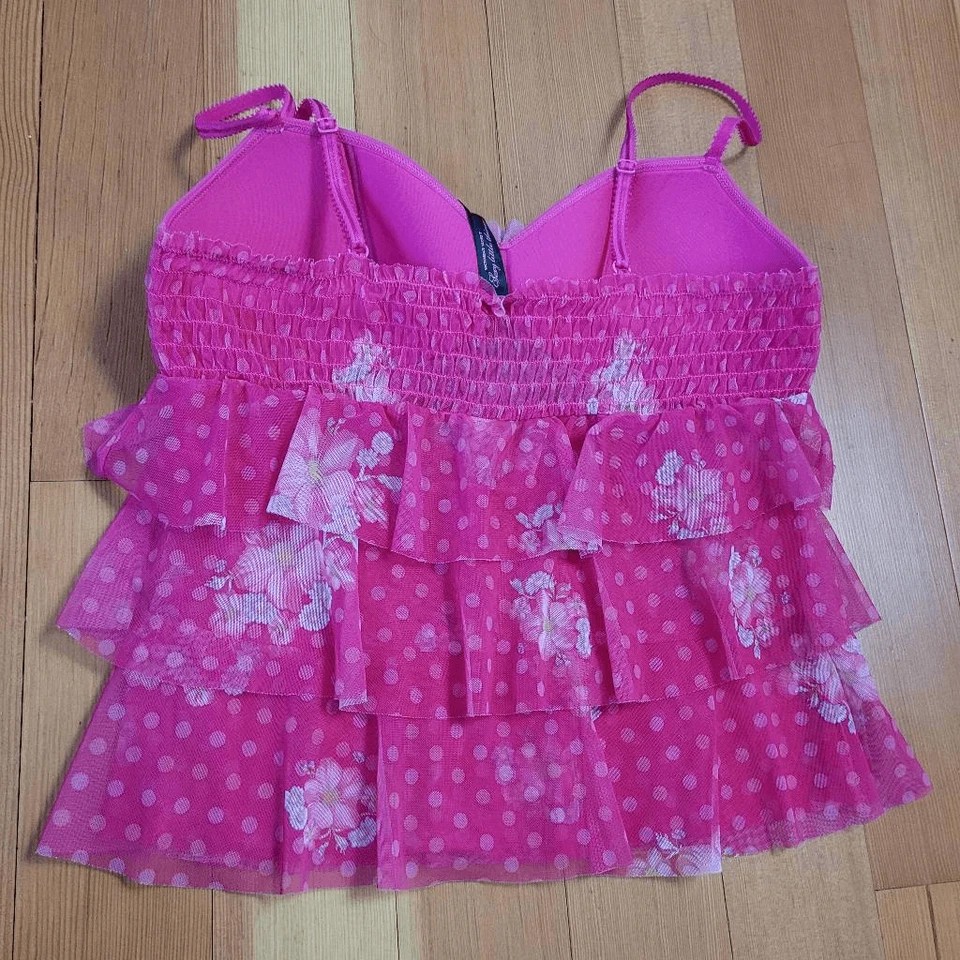 Vintage Y2K Victoria's Secret medium lingerie set floral ruffled tiered bimbo - Image 3 of 4