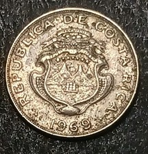 1969 5 Céntimos Costa Rica Avg Circ World Coin
