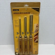 Uyustools Wood Chisel Set Of 3 - 8 Mm 15 Mm 22 Mm Steel Blades New In Package