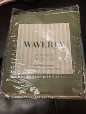 Vtg Waverly Fairfield Valance French Country Check Leaf Gingham Green Gold