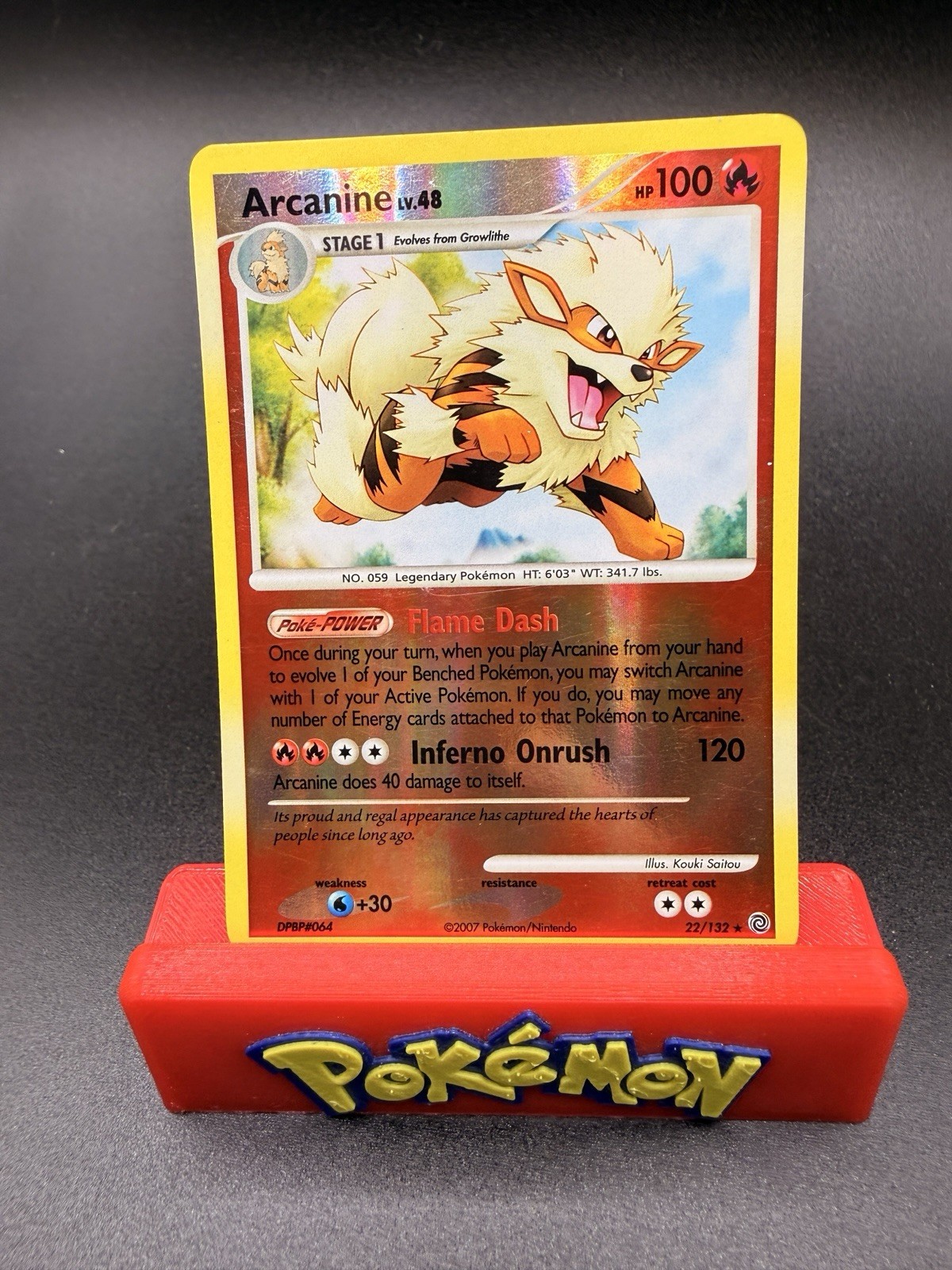 Pokemon Arcanine Rare Secret Wonders 22/132 NM Reverse Holo