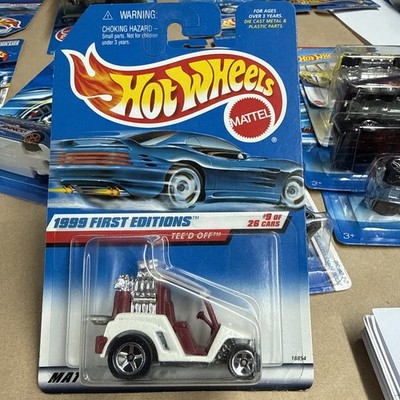 Hot Wheels 1999 First Editions TEED OFF 9 of 26 683 Golf Cart White Burgundy 98