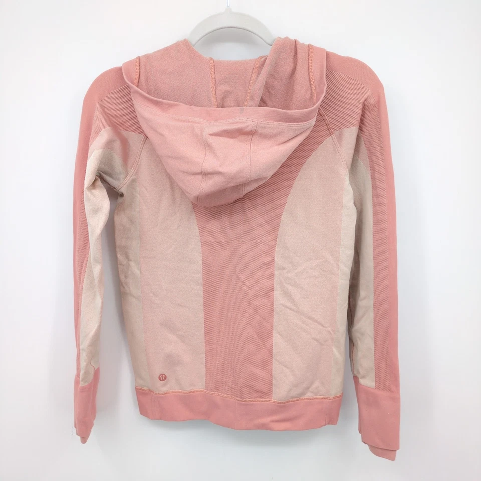 Chaqueta Lululemon Ebb to Train Rosa Con Capucha Cremallera Completa Talla 6 Athleisure Informal Foto 2 de 4
