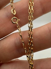 9ct Yellow Gold 1.9mm Diamond Cut Belcher Link Chain 22" / 55cm (0064)