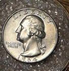 1964 D Silver Quarter BU AU  Very Fine Last Year Minted Washington