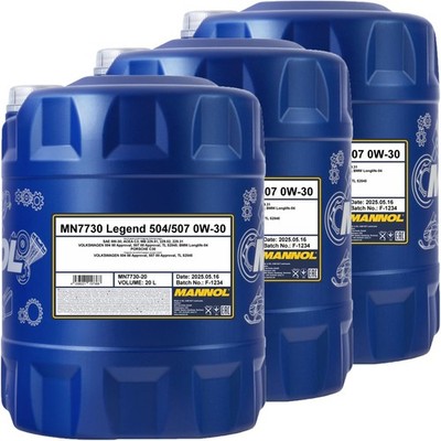 60L MANNOL 0W-30 MOTORÖL LEGEND für 504.00 507.00 LL-04 229.51 229.52 229.31 ÖL