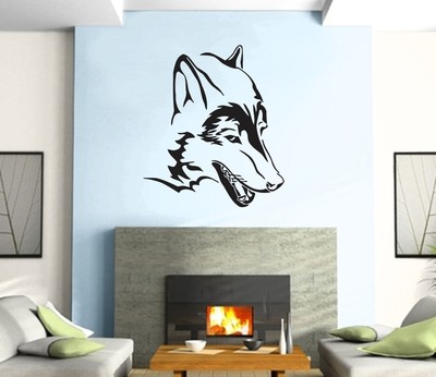 Wall Sticker Vinyl Decal Wolf Head Predator  Animal  Decor Mural z384