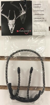 NEW PARADOX PRODUCTS ARCHERY BOWSLING, BOW SLING, LEATHER MOUNT STANDARD BRAID