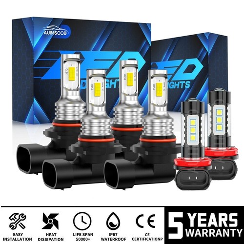 For Honda Civic Sedan 06-15 LED Headlight Bulbs Xenon White High Low Fog Lights