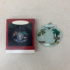 Hallmark Cat Keepsake Christmas Tree Ornament Special Cat Photo Holder 1994 Vtg