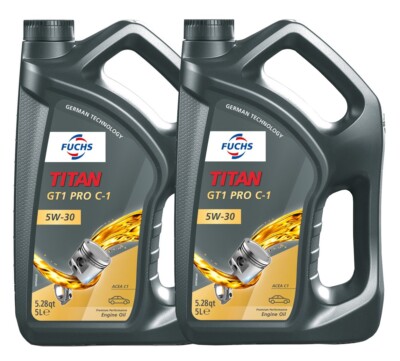 Fuchs 10 Liter TITAN GT1 PRO C-1 SAE 5W-30 Engine Oil 2 x 5L for Land Rover