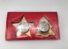Holiday Star  Christmas Tea Light Candle Holder Decorative Set of 2