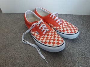 orange checkered vans