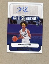 2022-23 NBA Hoops Kendall Brown GS-KDB Great SIGnificance Auto RC Indiana Pacers