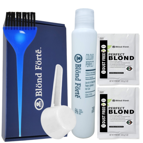 Perfect Blond DIY Hair Lightener Bleaching Powder Kit  20 Vol Developer + Glove  - Picture 1 of 11