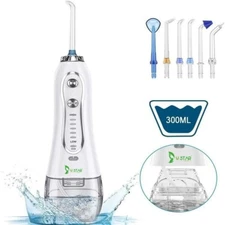 Ustar Water Flosser 300ML 5 Modes & 6 Jet Tips - IPX7 Waterproof Cordless Dent