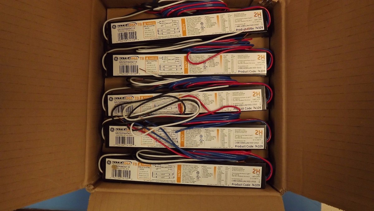 1 PC) GE232MAX347-H GE T8, 2-Lamp, Instant Start, High