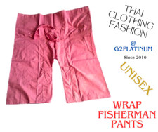 Unisex Salmon Pink Cotton Beach Trousers, Comfortable Fisherman Pants, free size