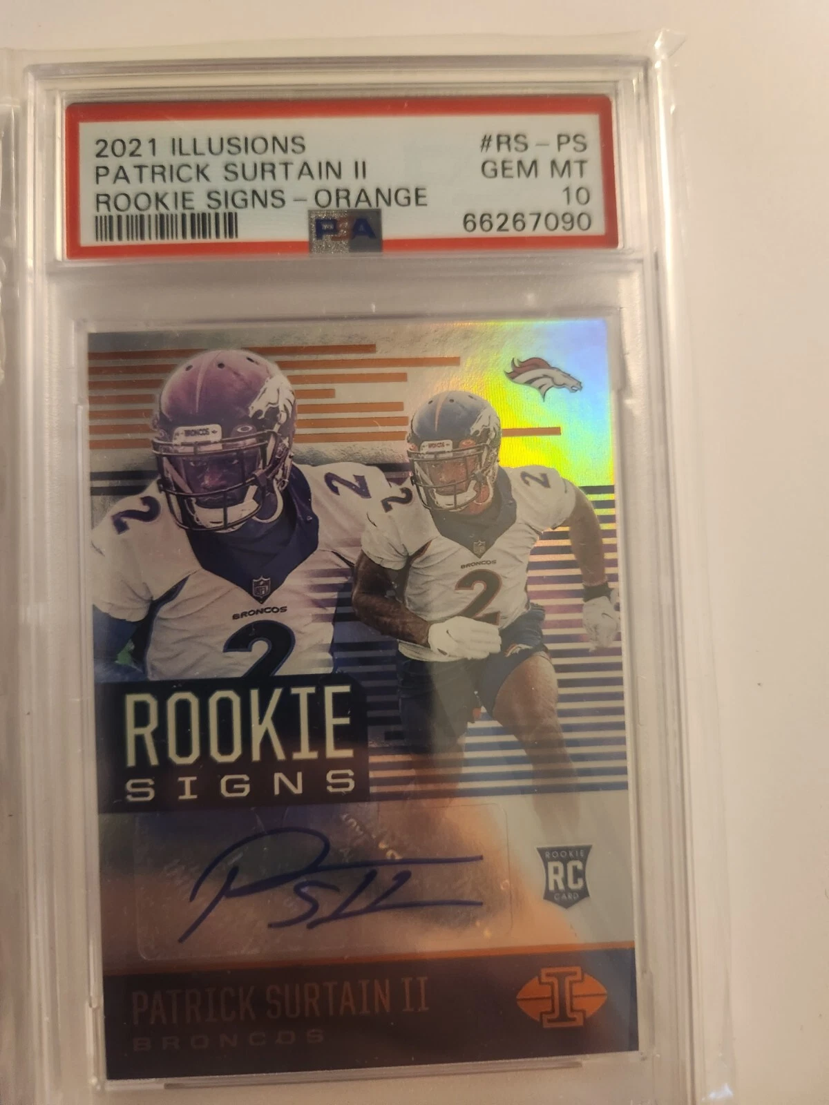 Patrick Surtain II Panini Illusions Rookie Signs #RSPS Orange