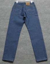 NEW VINTAGE LEE STORM RIDER REGULAR FIT DENIM JEANS LEATHER PATCH USA 32x32