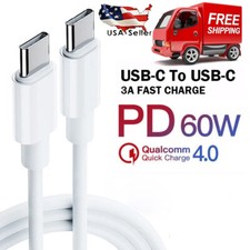 3ft 60W USB-C to USB-C Cable Fast Charger PD Type-C Data Sync Cable Rapid Charge