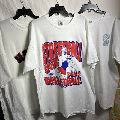 Vintage 90s Lot Basketball Streetball Red Hacker Hoop It Up 3 V 3 T-shirts New