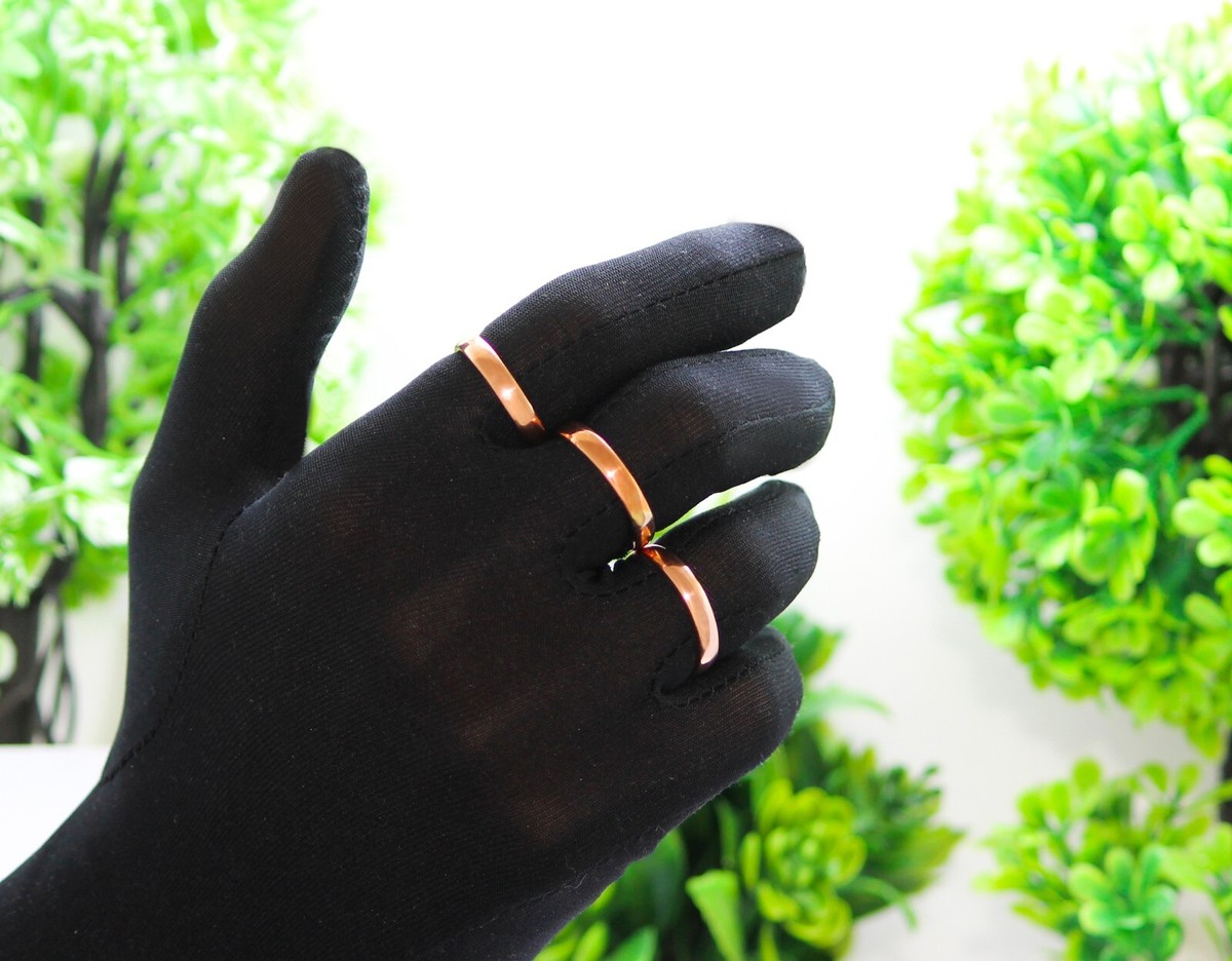 Anello In Rame Puro Fatto A Mano - Fascia Unisex Thevelvetbox19 (Tutte Le Misure)