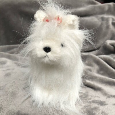 Ganz Webkinz Lil' Kinz Yorkie White HS070 Plush Toy Dog cute Dog With Bow