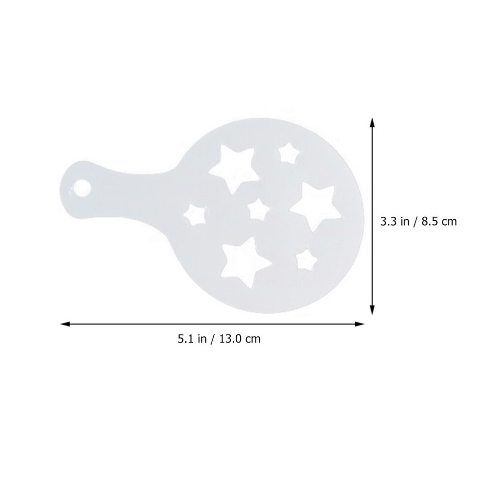 8 Pcs Coffee Decorating Molds Cake Decorations Cookie Stencils Fondant