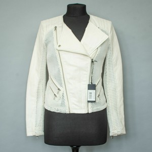 white guess leather jacket