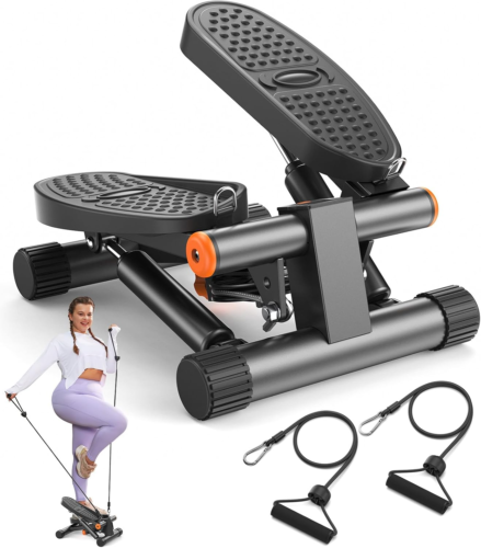 Steppers for Exercise, Mini Stair Stepper with Resistance Bands at Home Workout