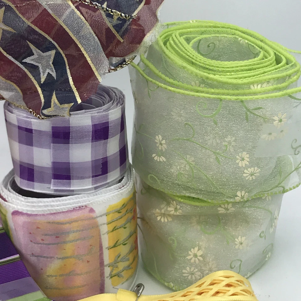 Spools of Ribbon Scrapbooking Trim Multiple Colors & Sizes Lot of 10 Pieces - Image 4 of 4