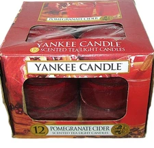 Yankee Candle "POMEGRANATE CIDER" Box of 12 Food Scented Tea Lights ~ RARE ~ NEW