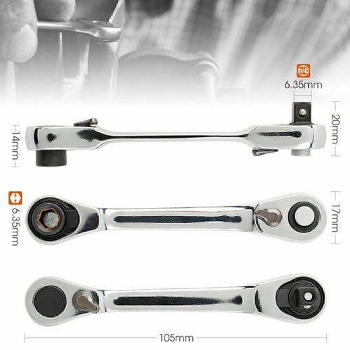 1PC Mini 1/4inch Double Ended Quick Socket Ratchet Wrench Rod Screwdriver Bit U! - 第 2/11 張圖片
