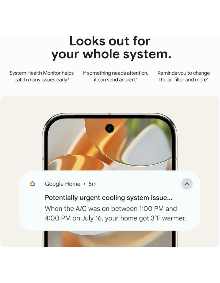 Google Nest Learning Thermostat 4th Gen Polished Silver with Temperature Sensor - Image 4 of 4