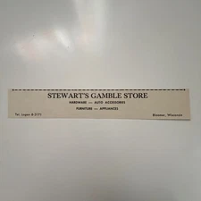 Stewart's Gamble Store Hardware Bloomer WI c1958 Chippewa County WI Ad TAJ6-H9