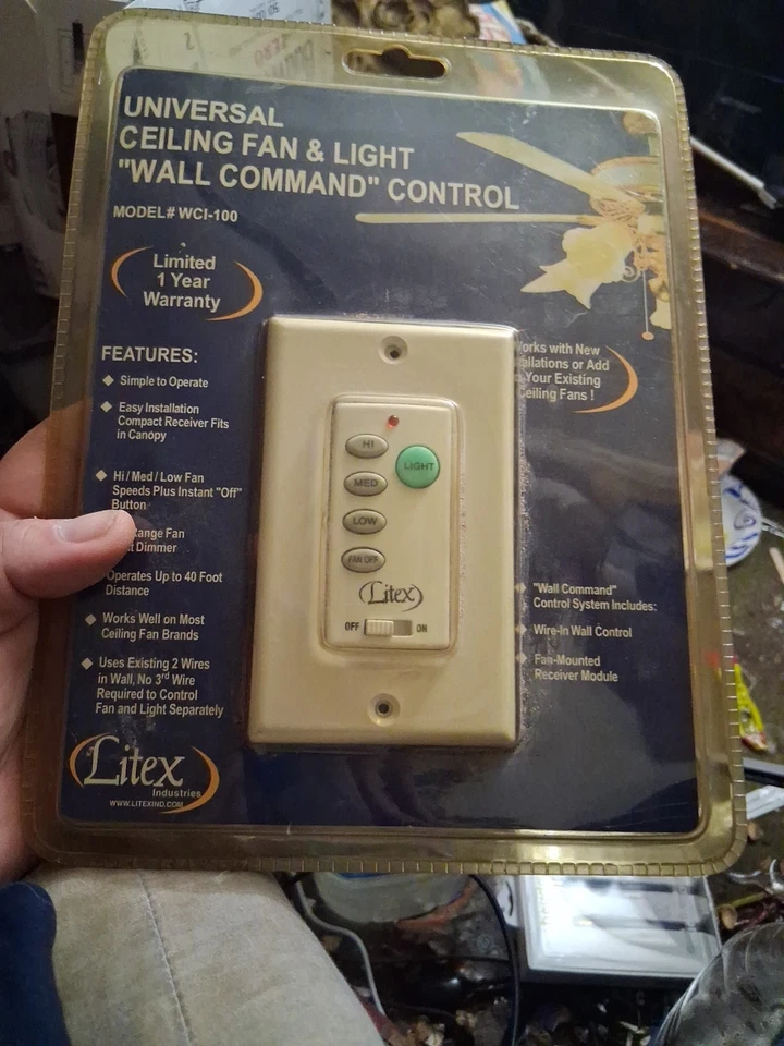 Universal In-Wall Ceiling Fan Remote Control Hampton Bay Harbor Breeze Litex - Image 2 of 3