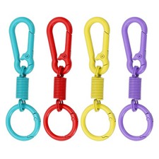 Keychain Clips with O Ring, 4Pcs Quick Release KeyChain, Red/Purple/Yellow/Blue