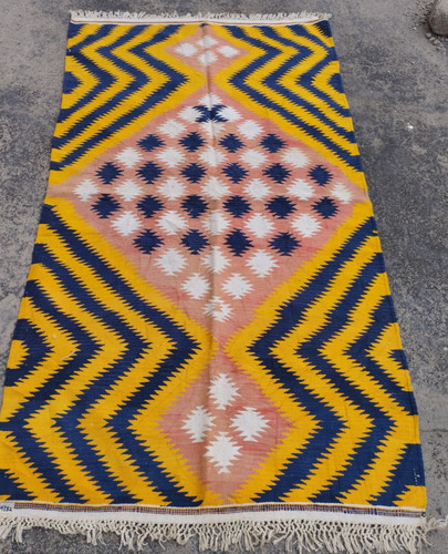 Vintage Handmade Traditional Lovely Afghani wool Floor Rug Carpet 201x112 cm