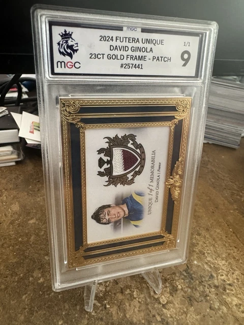 David Ginola Futera Unique 2024 Gold Frame Patch 1/1 France Aston Villa MGC 9