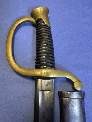 VERY NICE US CIVIL WAR M1840 AMES ARTILLERY SWORD w SCABBARD-CONN 1862